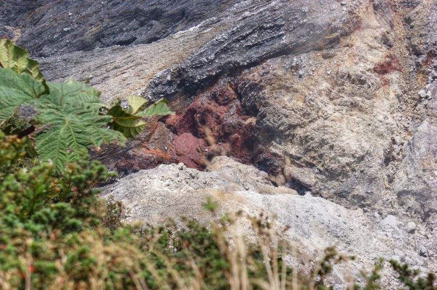 A volcano rising above the landscape